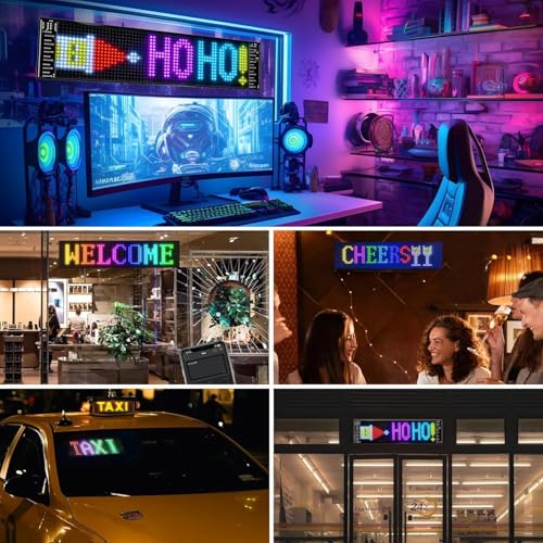 AutoBizarre Flexible Waterproof DIY Customizable LED Matrix Panel Display Screen Sign Board with Mobile Application and Remote Control for Cars, Home, Office, Shops etc (Multicolor, Small- 17x7 Cm) - Image 5