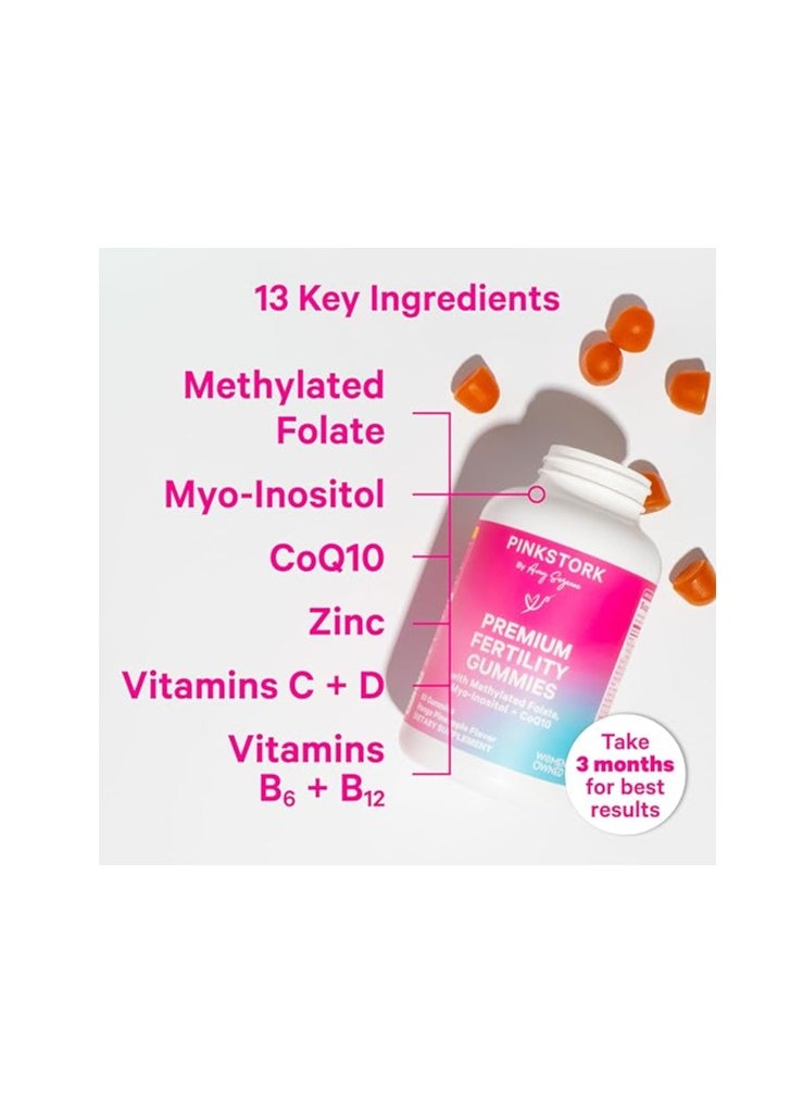 Pink Stork - Fertility Gummies, Support Conception and Hormone Balance for Women with Inositol, Folic Acid, and Vitamin B6, Prenatal Fertility Supplements for Women - 60 Count - Image 1