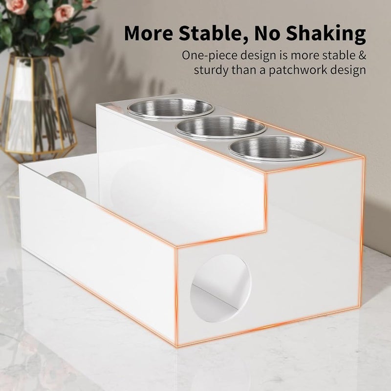 NIUBEE Hair Tool Organizer, White Acrylic Hair Dryer and Styling Holder, Bathroom Countertop Blow Dryer Holder, Vanity Caddy Storage Stand for Accessories, Makeup, Toiletries - Image 5