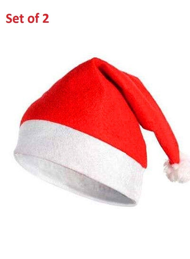 fashionhome 2 Pieces Santa Claus Party Decoration Hat 27x27x36 cm - Image 1