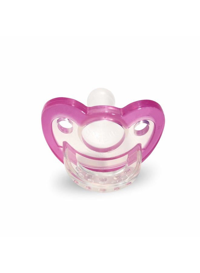 Razbaby لهاية رايزبيبي جولي بوب للأطفال من 3 أشهر وما فوق، مصنوعة في الولايات المتحدة، شكل طبيعي لهيئة الأسنان، تُشارك بحب في وحدات العناية المركزة والمستشفيات حول العالم، خالية من BPA بنسبة 100% - عبوة من 2 - وردي - Image 4