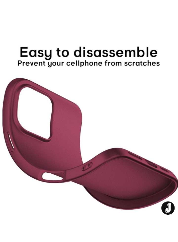 JAJEEK "iPhone 16 Pro Max Ultra-Thin Matte Wine Red Case – Soft Touch Cover with Camera Lens and Screen Protectors, Anti-Scratch Shockproof Slim Design" - Image 5