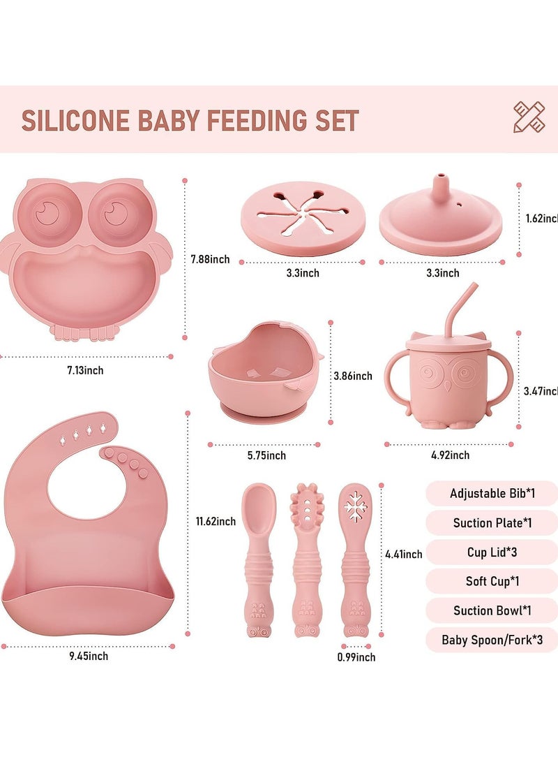 Joyelink Baby Feeding Set,Baby Tableware Set With Suction Bowl Divided Plate,Toddler Weaning Set For Babies, Toddler And Kids(Pink) - Image 2