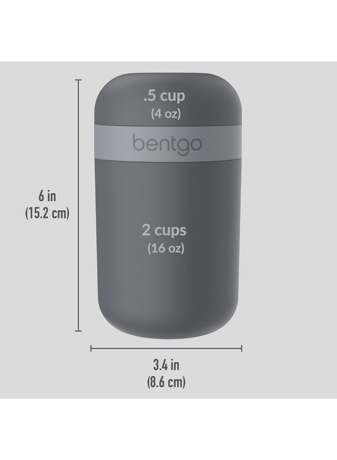 Bentgo Snack Cup - Reusable Snack Container with Leak-Proof Design, Toppings Compartment, and Dual-Sealing Lid, Portable & Lightweight for Work, Travel, Gym - Dishwasher Safe (Dark Gray) - Image 5