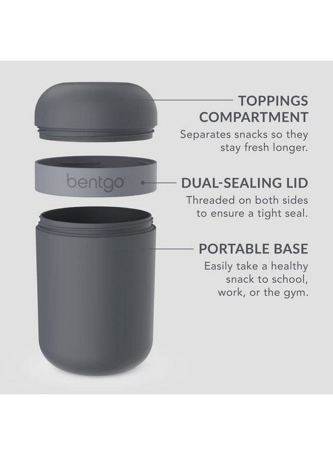 Bentgo Snack Cup - Reusable Snack Container with Leak-Proof Design, Toppings Compartment, and Dual-Sealing Lid, Portable & Lightweight for Work, Travel, Gym - Dishwasher Safe (Dark Gray) - Image 4