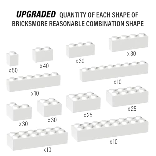 YUJHITP 300 Piece Bulk Assortment Pack White Bricks with 12 Sizes Compatible with Lego Parts - Image 5
