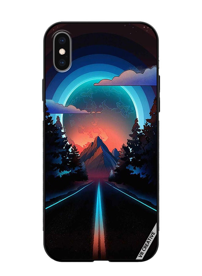 VR CREATIVE Protective Case Cover For Apple iPhone XS Max Road To Paradise Design Multicolour - Image 1