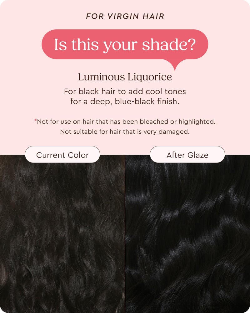 Glaze Supergloss Color Conditioning Gloss With Dispensing Pump â€“ Hydrating Semi-Permanent Color Hair Gloss & Shine Boost â€“ For Dark Brown Hair to Black Hair â€“ 6.4 Fl Oz - Luminous Licorice - Image 5