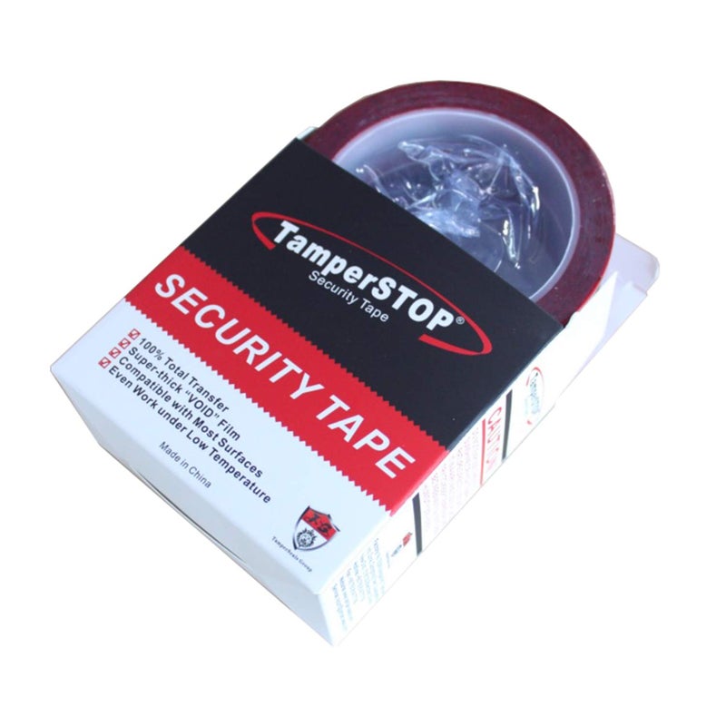 TamperSTOP TamperSeals Group - 1 Roll Precut Serial Numbered Red Tamper Evident Security Tape (48mm x 50m x 2mil, 100% Total Transfer, Ultra-Thick “Void” Film, Every 6” Perforation)  - Image 2