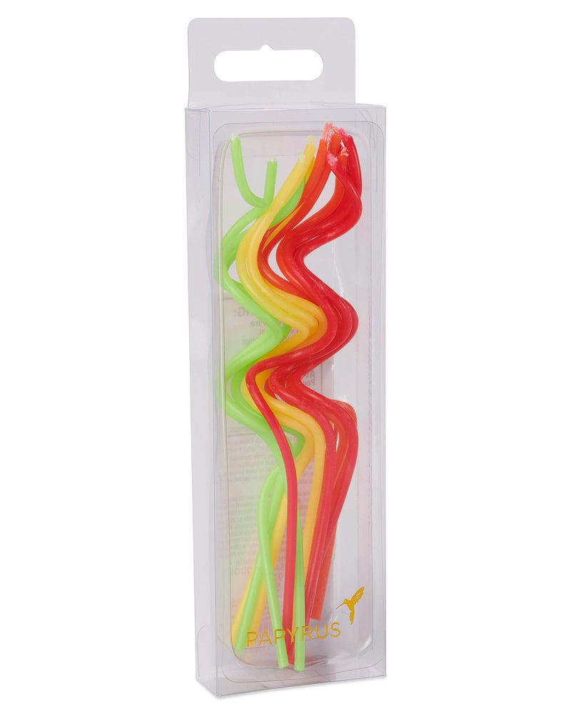 Papyrus Birthday Candles, Green, Yellow, Orange & Red Swirl (12-Count) - Image 2