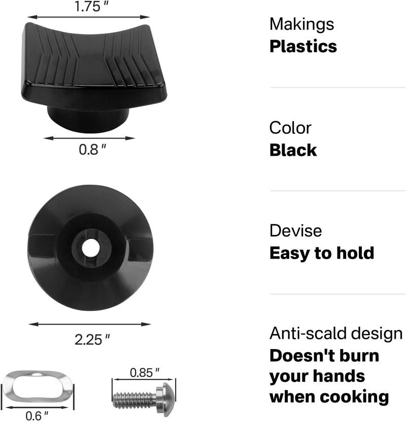 superbobi 1727 Replacement Lid Knob Without Vent for Rena Ware Stainless Cooking - Image 3