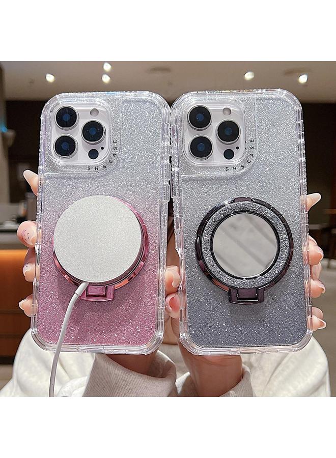 S-TOP Case For iPhone 13 Pro Mirror Holder Glitterr MagSafe Phone Case - Image 4