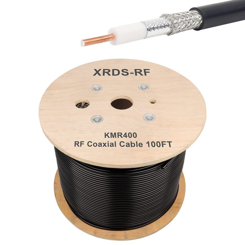 XRDS -RF كابل كواكسيال XRDS -RF KMR400 50 أوم منخفض الفقد بدون موصلات 100 قدم - Image 1