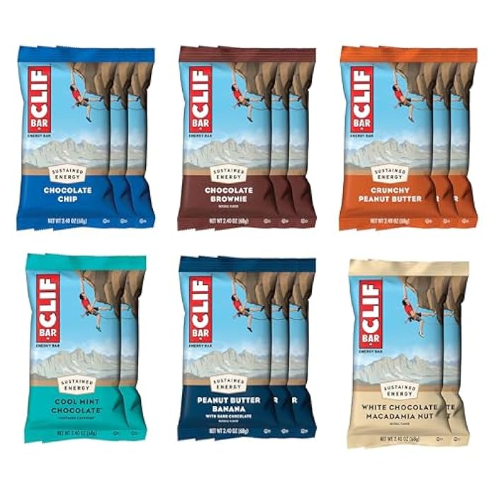 CLIF BAR - Energy Protein Bars - Variety Pack - 6 Flavors - Made with Organic Oats - Energy Bars - Non-GMO - (16 Pack) - Image 1