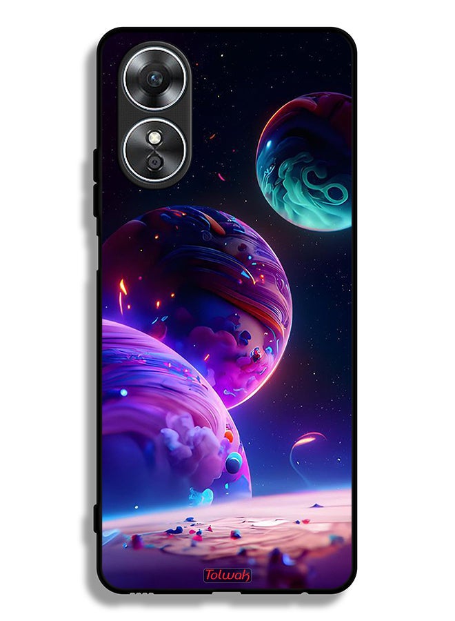 Tolwak Oppo A17 Protective Case Cover Planet Pattern - Image 2