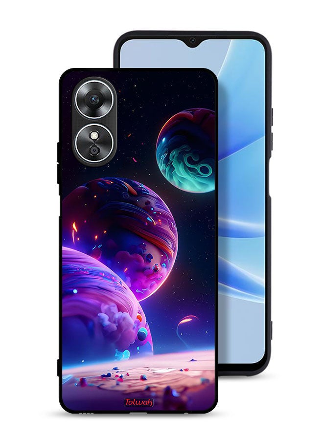 Tolwak Oppo A17 Protective Case Cover Planet Pattern - Image 1
