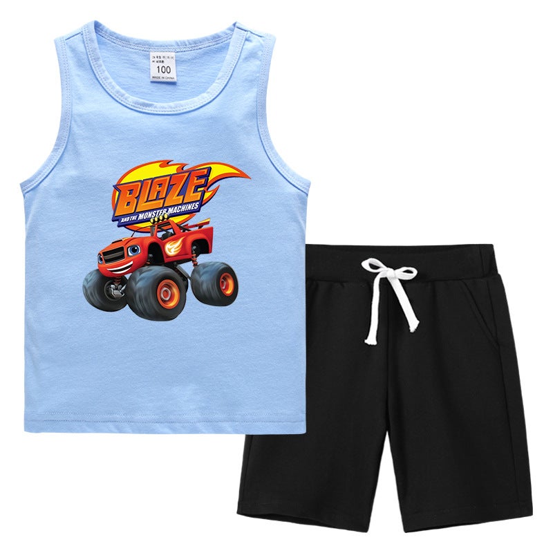 2023 Children'S Summer Vest Pants Sports Casual Base Shirt Outer Wear Thin Sleeveless Two-Piece Suit For Small And Medium-Sized Children - Image 5