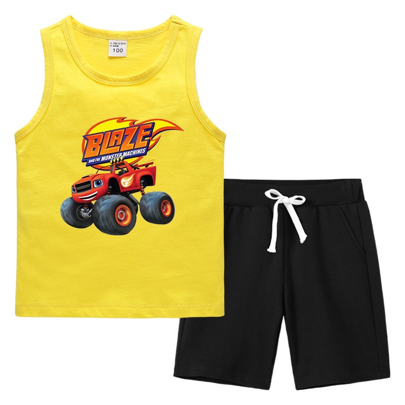 2023 Children'S Summer Vest Pants Sports Casual Base Shirt Outer Wear Thin Sleeveless Two-Piece Suit For Small And Medium-Sized Children - Image 2