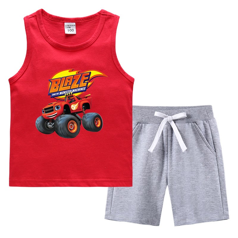 2023 Children'S Summer Vest Pants Sports Casual Base Shirt Outer Wear Thin Sleeveless Two-Piece Suit For Small And Medium-Sized Children - Image 4