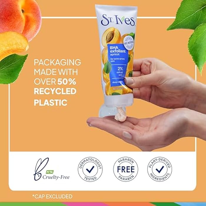 St. Ives Acne Control Face Scrub Deeply Exfoliates and Prevents Acne for Smooth, Glowing Skin Apricot Made with Oil-Free Salicylic Acid Acne Medication, Made with 100% Natural Exfoliants 6 oz - Image 5