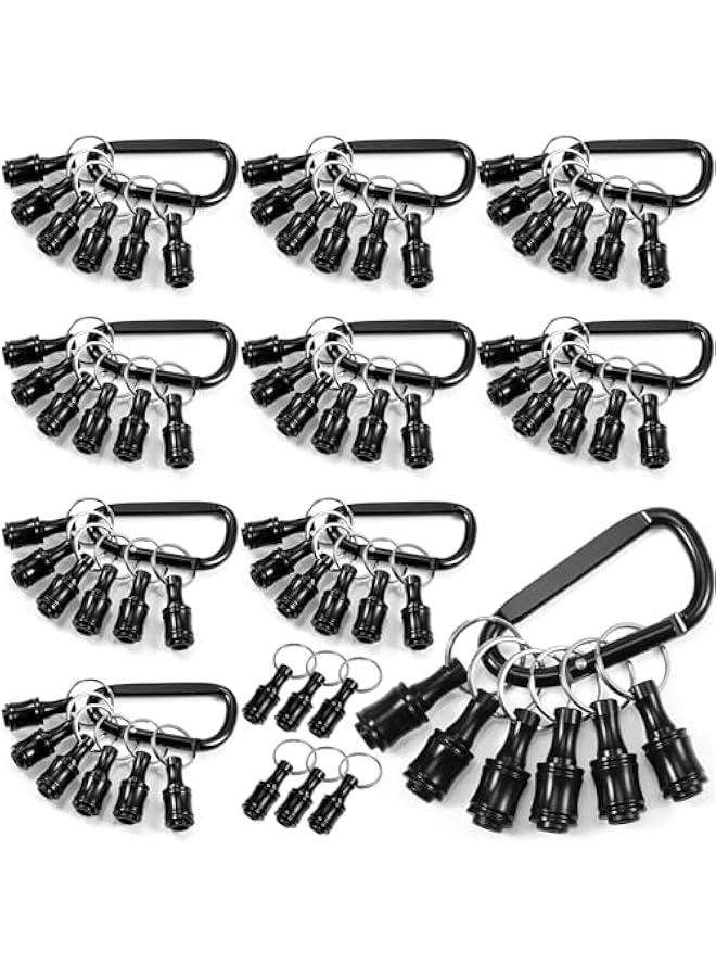Arabest 10 Set 1/4 Inch Hex Shank Aluminum Alloy Screwdriver Bits Holder Bulk Extension Bar Drill Screw Adapter Change Keychain Portable Light Weight Bit Holder with Black Clip  - Image 1
