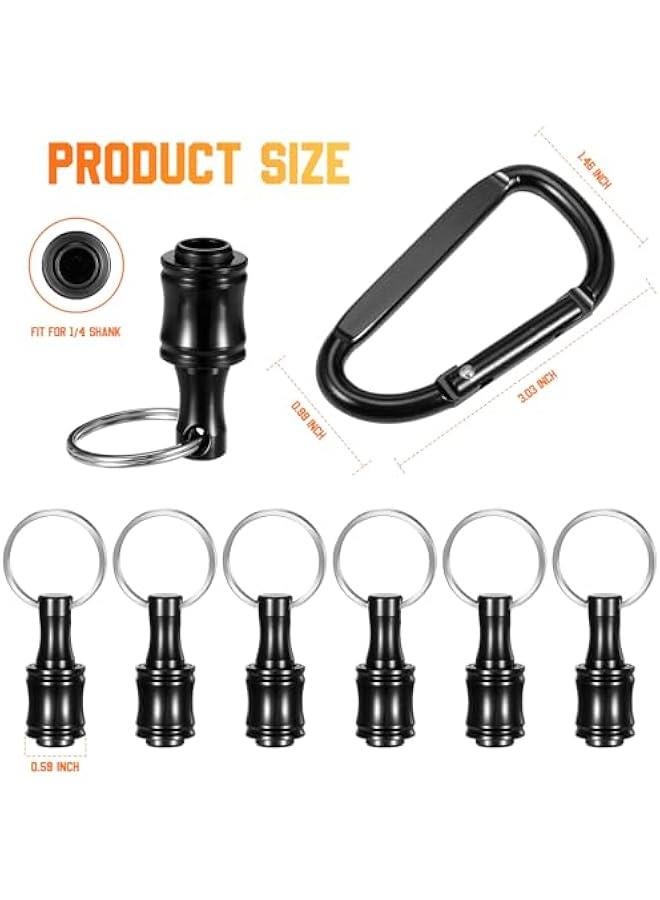 Arabest 10 Set 1/4 Inch Hex Shank Aluminum Alloy Screwdriver Bits Holder Bulk Extension Bar Drill Screw Adapter Change Keychain Portable Light Weight Bit Holder with Black Clip  - Image 3