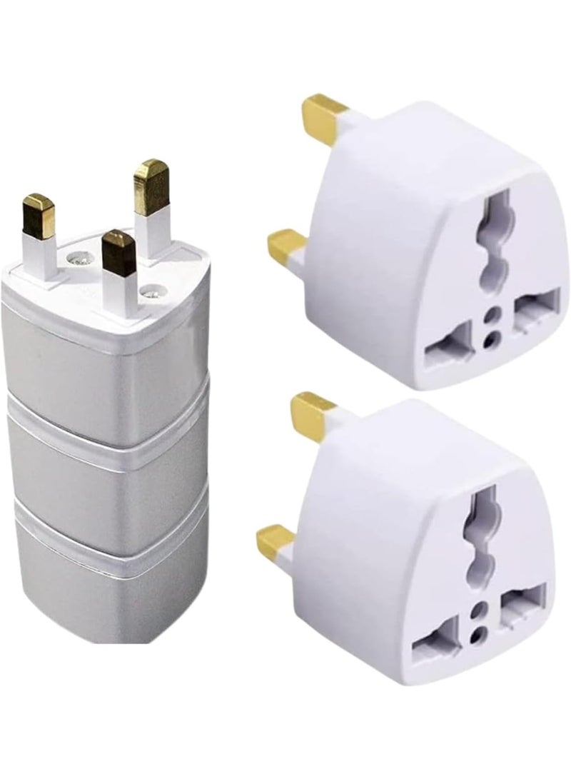 BEST ONE Universal Type G Travel Adapter Plug Pack of 2, UK/UAE 3 Pin Wall Plug Converter, International Power Adapter Compatible with Ireland, Hong Kong, Singapore, Malaysia, Qatar, Bahrain, Kuwait, Oman & Saudi Arabia - Image 1