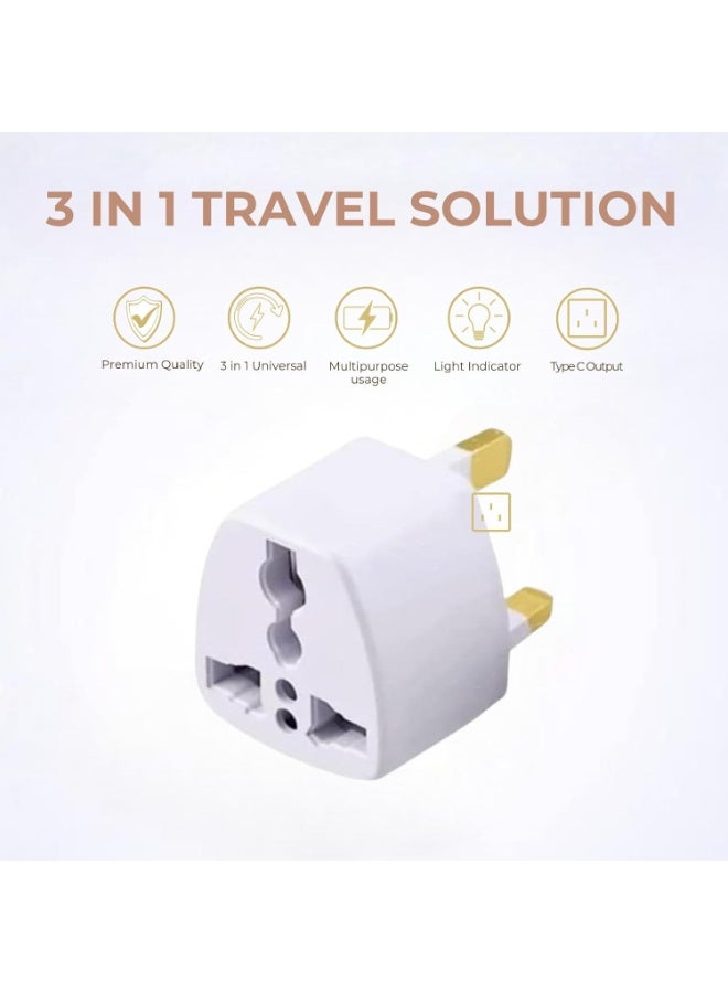 BEST ONE Universal Type G Travel Adapter Plug Pack of 2, UK/UAE 3 Pin Wall Plug Converter, International Power Adapter Compatible with Ireland, Hong Kong, Singapore, Malaysia, Qatar, Bahrain, Kuwait, Oman & Saudi Arabia - Image 3