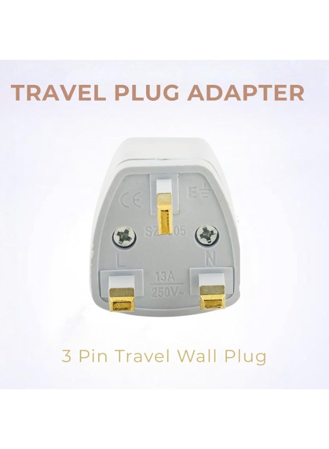 BEST ONE Universal Type G Travel Adapter Plug Pack of 2, UK/UAE 3 Pin Wall Plug Converter, International Power Adapter Compatible with Ireland, Hong Kong, Singapore, Malaysia, Qatar, Bahrain, Kuwait, Oman & Saudi Arabia - Image 2