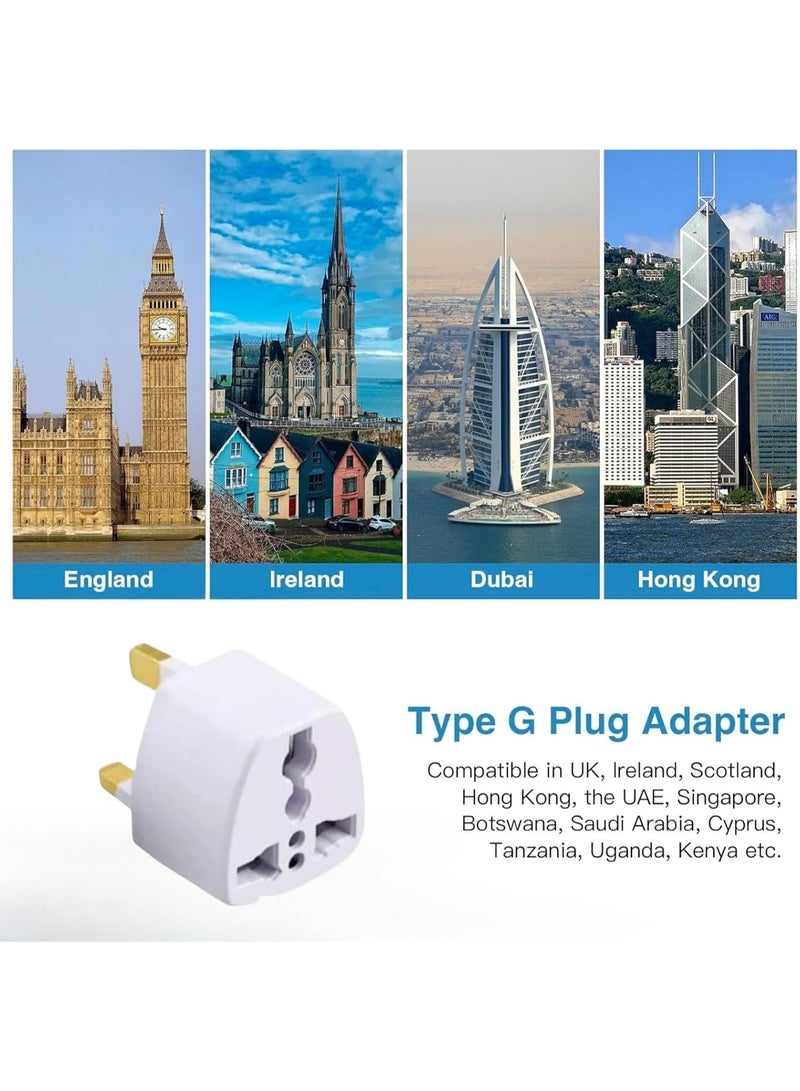 BEST ONE Universal Type G Travel Adapter Plug Pack of 2, UK/UAE 3 Pin Wall Plug Converter, International Power Adapter Compatible with Ireland, Hong Kong, Singapore, Malaysia, Qatar, Bahrain, Kuwait, Oman & Saudi Arabia - Image 5