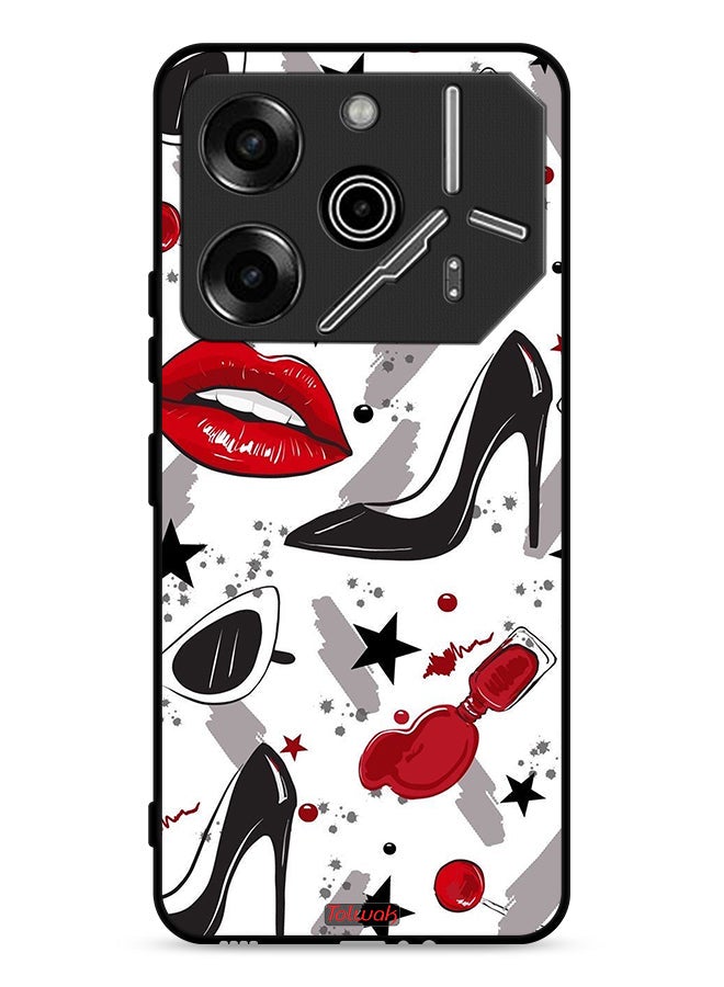 Tolwak Tecno Pova 6 Pro 5G Protective Case Cover Lipstick And Shoes Art - Image 1