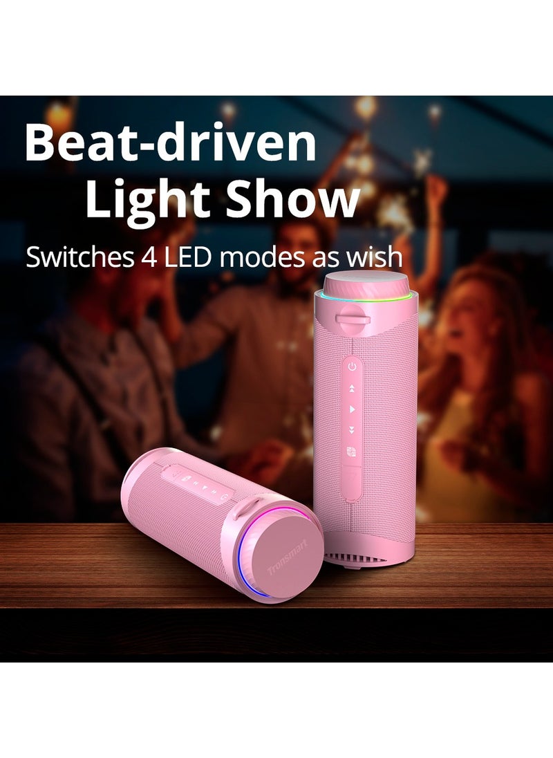 ترونسمارت مكبر صوت محمول مقاوم للماء Tronsmart T7 بقوة 30 وات، صوت SouldPulse مع صوت محيطي 360 درجة، بلوتوث V5.3، مقاوم للماء IPX7، TWS، بطارية 2000 مللي أمبير، معادل مخصص عبر التطبيق - وردي  - Image 3