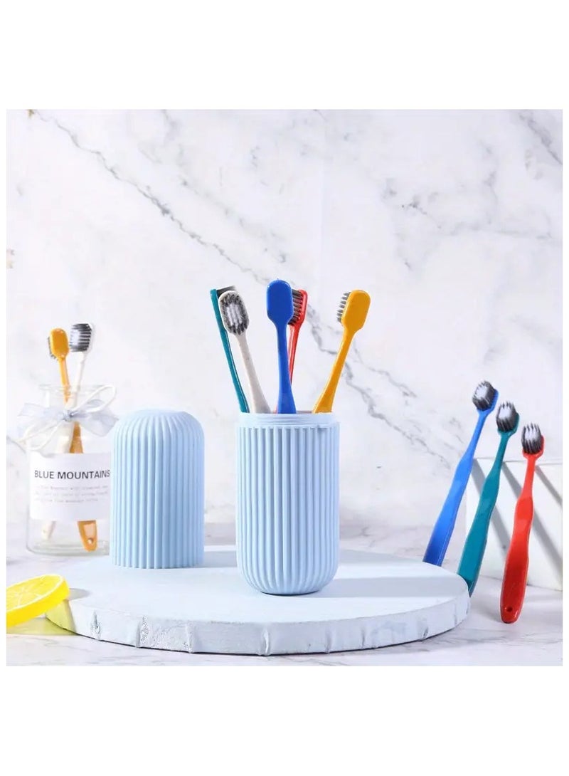 إسكدنيا حقيبة فرشاة الأسنان المحمولة للسفر، حامل معجون الأسنان، غطاء فرشاة الأسنان، صندوق فرشاة الأسنان البسيط للسفر، غسول الفم المحمول، تخزين معجون الأسنان لرحلات العمل، التخييم، التنزه سيرًا على الأقدام - Image 4