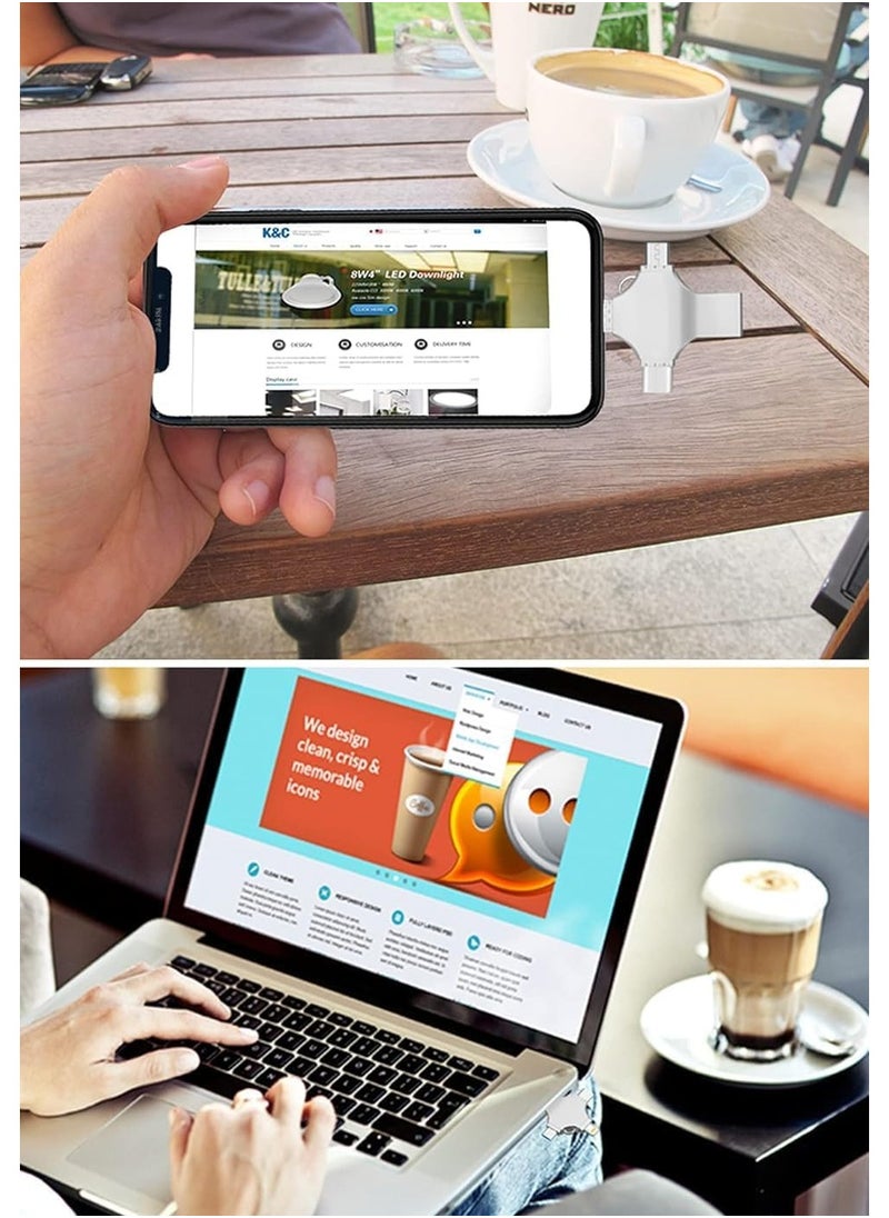 Flash Drive - 2TB OTG 4 in 1 USB Flash Drive for iPhone,External Storage Thumb Drive Photo Stick USB 3.0 Memory Stick Jump Drive PhotoStick for iPad, Android,PC - Image 1