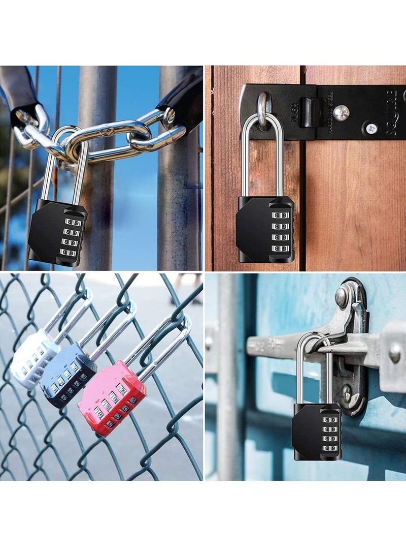 Padlock, 2 Pack 2.2 Inch Long Shackle Combination Lock, 4 Digit Outdoor Waterproof Padlock for School Gym Locker - Image 2