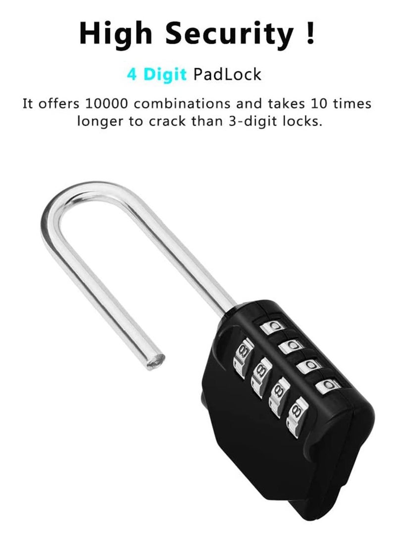 Padlock, 2 Pack 2.2 Inch Long Shackle Combination Lock, 4 Digit Outdoor Waterproof Padlock for School Gym Locker - Image 5