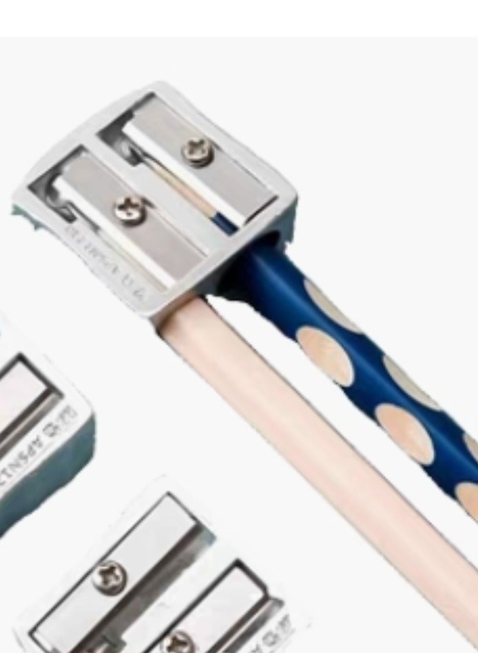 كلاس طقم مبراة اقلام معدنية ، فضي معدني، عبوة من 6 قطع - Image 2