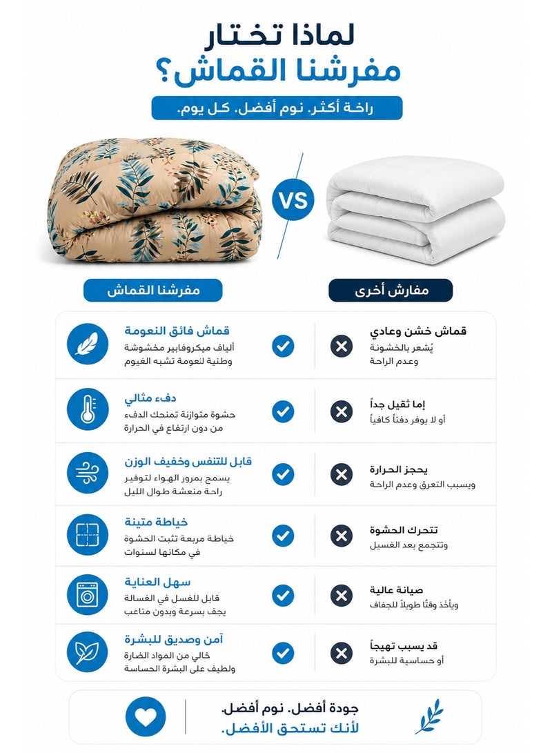 Palm Breeze Printed Comforter Set King Size 245 x 260 cm with Flat Bedsheet & Pillow Covers – Premium Printed Bedding Set - Image 3