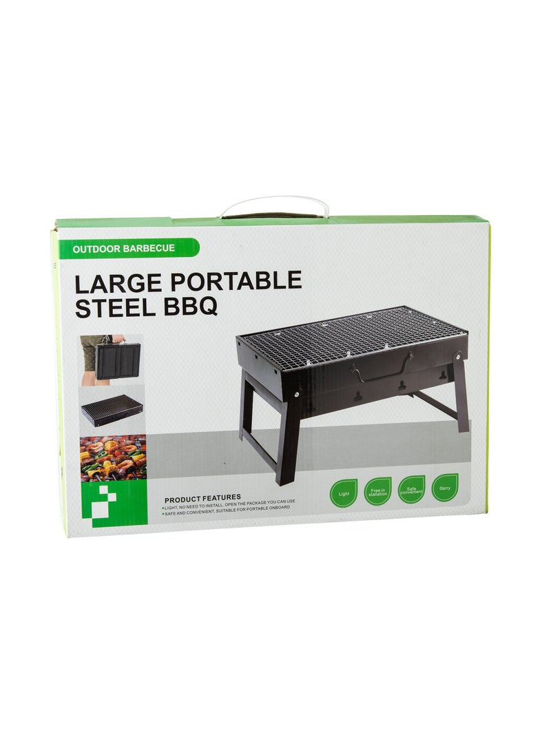 Foldable metal barbecue charcoal hopper, size 43/29/24 cm