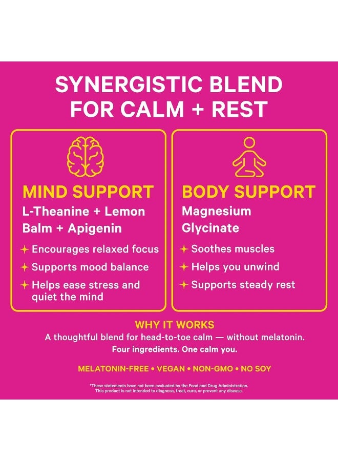 Pink Stork مغنيسيوم جليسينات من بينك ستورك، L-ثيانين، بلسم الليمون - مغنيسيوم خالي من الميلاتونين لدعم النوم - هدوء واسترخاء طبيعي - 90 كبسولة - Image 3