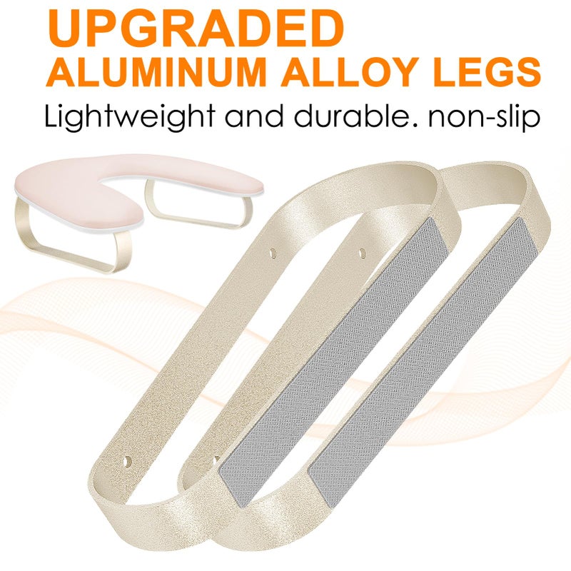 AONOLOVO Arm Rest for Nails Tech Upgraded 10Â° Inclined, U-Shaped Manicure Nail Arm Rest Stand, Pink Nail Armrest for Nail Tech Hand Rests with Gold Aluminum Alloy Holder Non-Slip - Image 3
