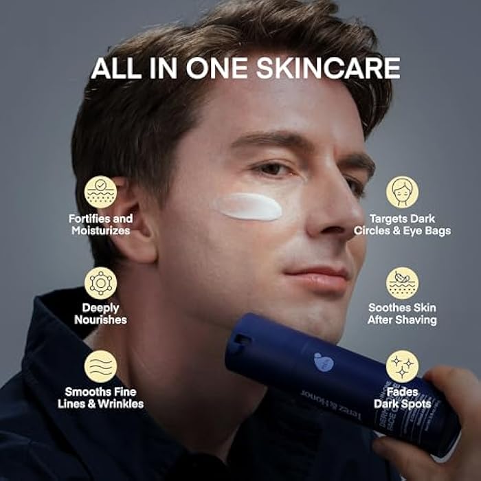 TEREZ & HONOR 6-in-1 Face Cream for Men: Korean DermForce Anti-Aging Moisturizer with Niacinamide, Bakuchiol & 5-CICA – Hydrates, Smooths & Helps Reduce Wrinkles, Dark Circles & Eye Bags – 2.8 oz - Image 3