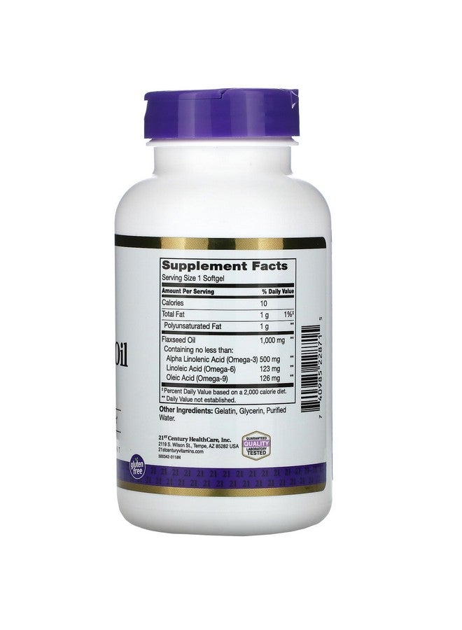 21st Century Flaxseed Oil 1000 Mg Softgels, 120-Count (22871) - Image 2
