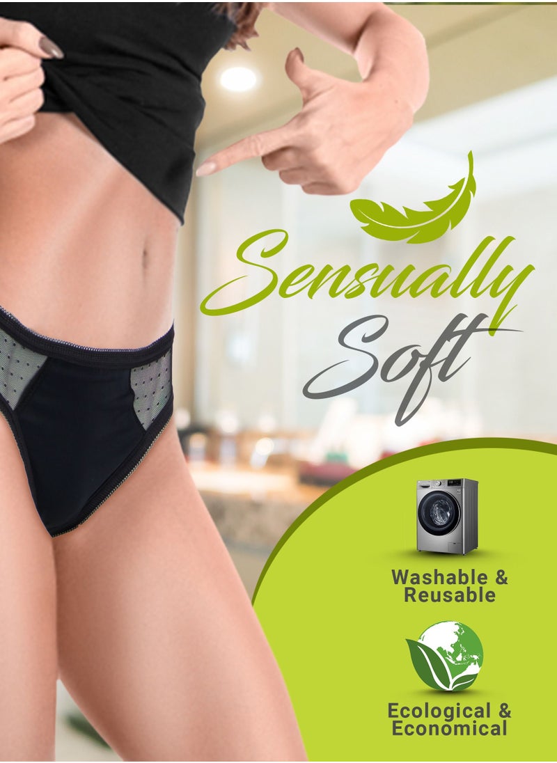 Free Lily Eco friendly Reusable, NO Pads or Tampons, Period Women Underwear,Period Panties,Anti-Odor,Absorbent-Anti-Leak Menstrual Underwear Heavy Days Free Lily-Lace Underwear-46-48-Extra Large  - Image 4