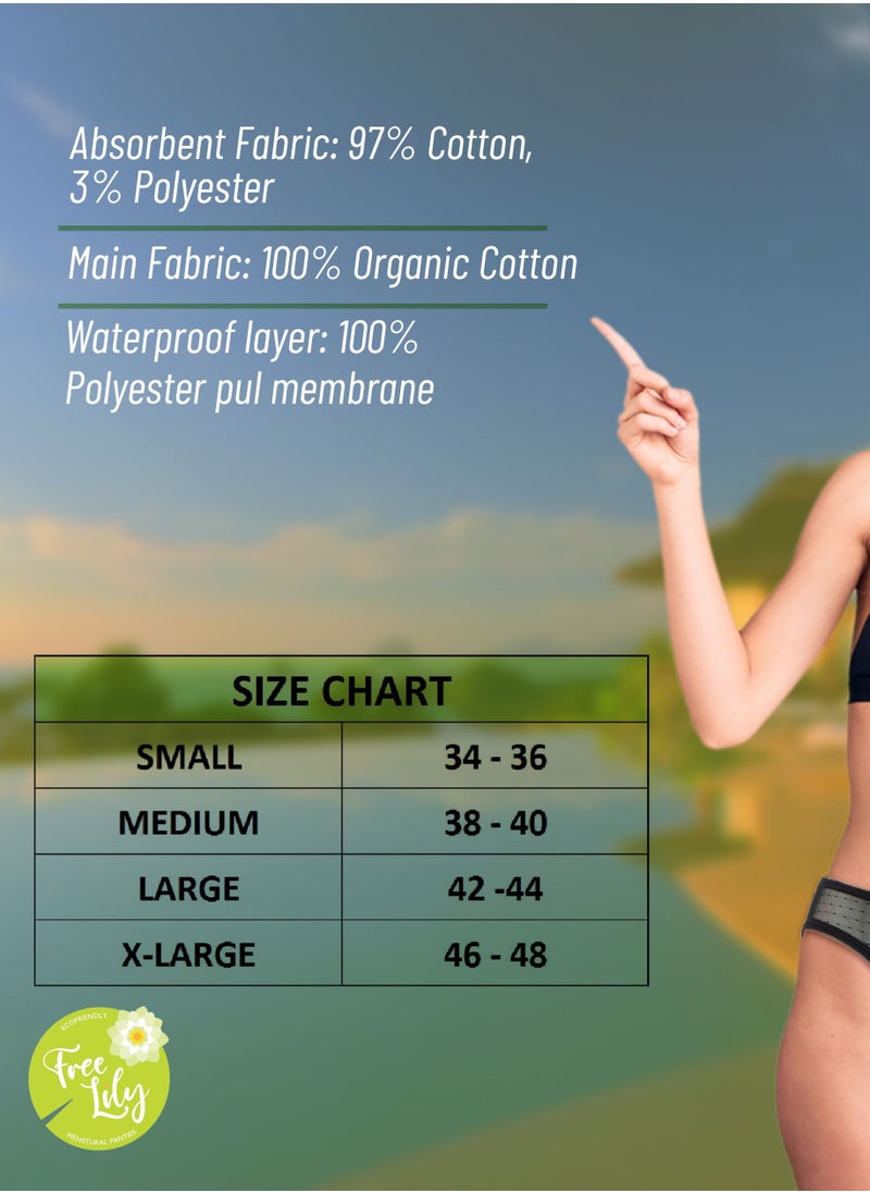 Free Lily Eco friendly Reusable, NO Pads or Tampons, Period Women Underwear,Period Panties,Anti-Odor,Absorbent-Anti-Leak Menstrual Underwear Heavy Days Free Lily-Lace Underwear-46-48-Extra Large  - Image 5