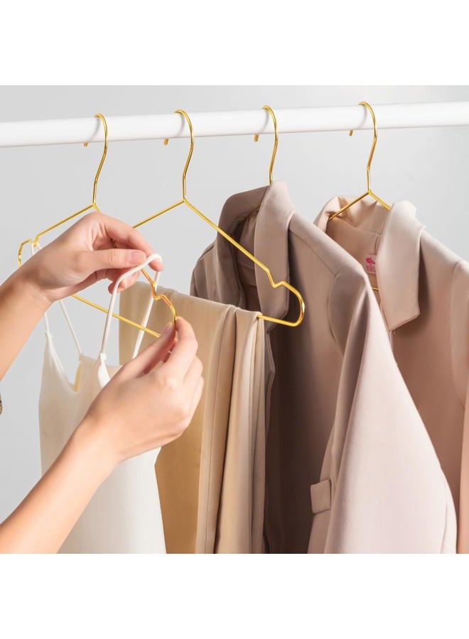 Jetdio 17.7" Strong Metal Wire Clothes Hangers, Coat, Standard Suit Hangers, Ideal for Everyday Use, 30 Pack, Gold - Image 4