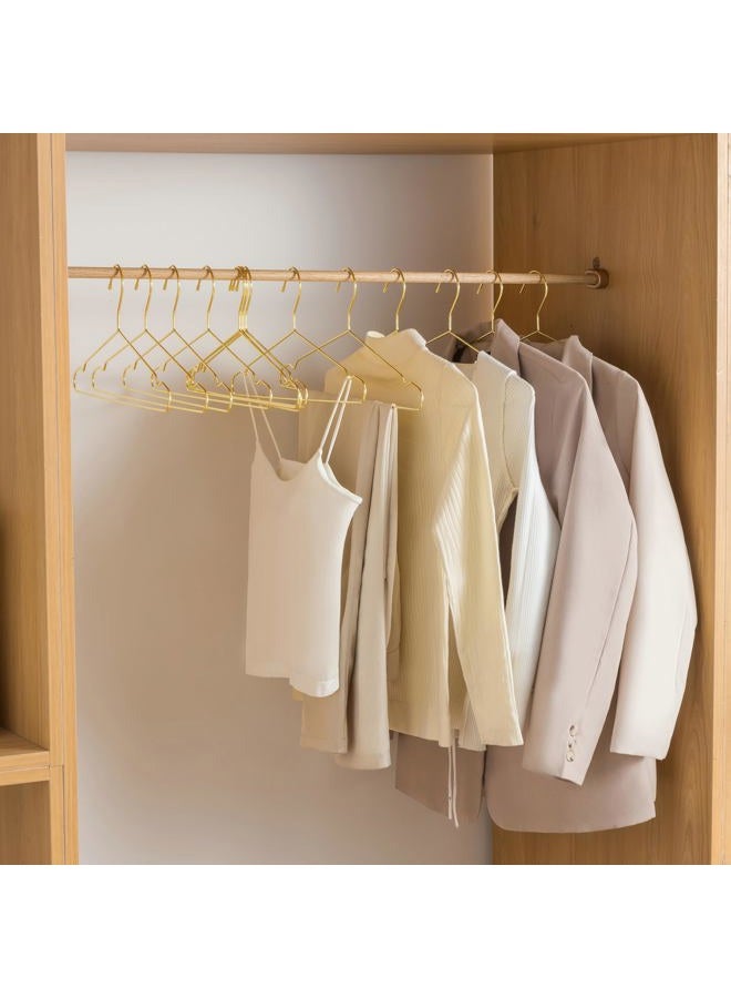 Jetdio 17.7" Strong Metal Wire Clothes Hangers, Coat, Standard Suit Hangers, Ideal for Everyday Use, 30 Pack, Gold - Image 3