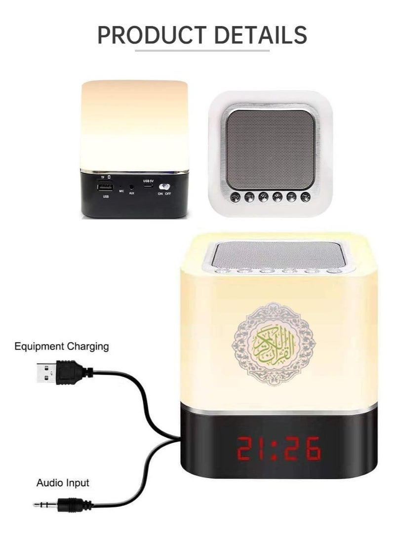JAJEEK Portable Quran Speaker 5 in 1 Bluetooth Speaker with 7 Colors LED Lights Quran Recitations and Song Fast Surah Selection FM Broadcast Remote & Touch Control - Image 2