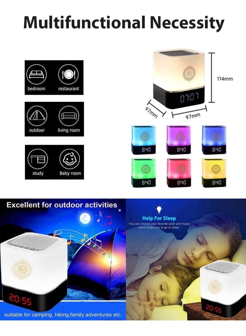 JAJEEK Portable Quran Speaker 5 in 1 Bluetooth Speaker with 7 Colors LED Lights Quran Recitations and Song Fast Surah Selection FM Broadcast Remote & Touch Control - Image 4