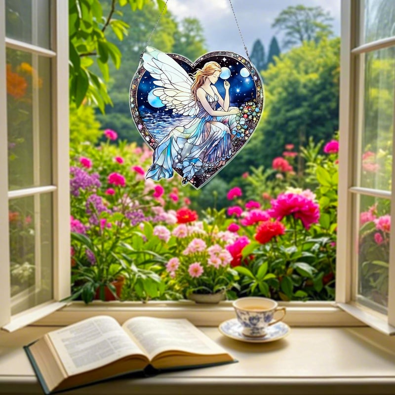 thmnj Fairy Ornaments Colorful Window Hanging Decorations Home Wall Decor for Bedroom Patio Indoor Outdoor - Image 5